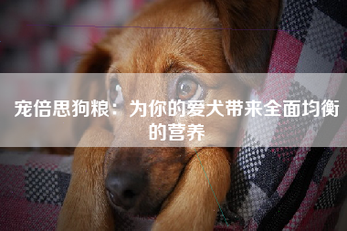 宠倍思狗粮：为你的爱犬带来全面均衡的营养